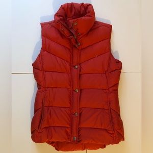 Vintage J Crew Tomato Red Puffer Vest Down Filled XSmall GUC